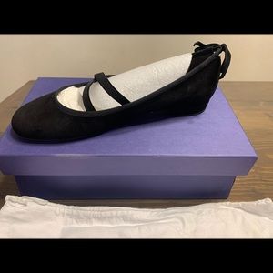 Stuart Weitzman black suede ballerina flats